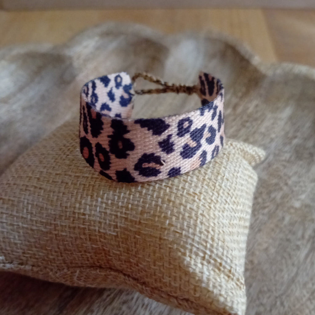 Bracelet en Tissu Léopard