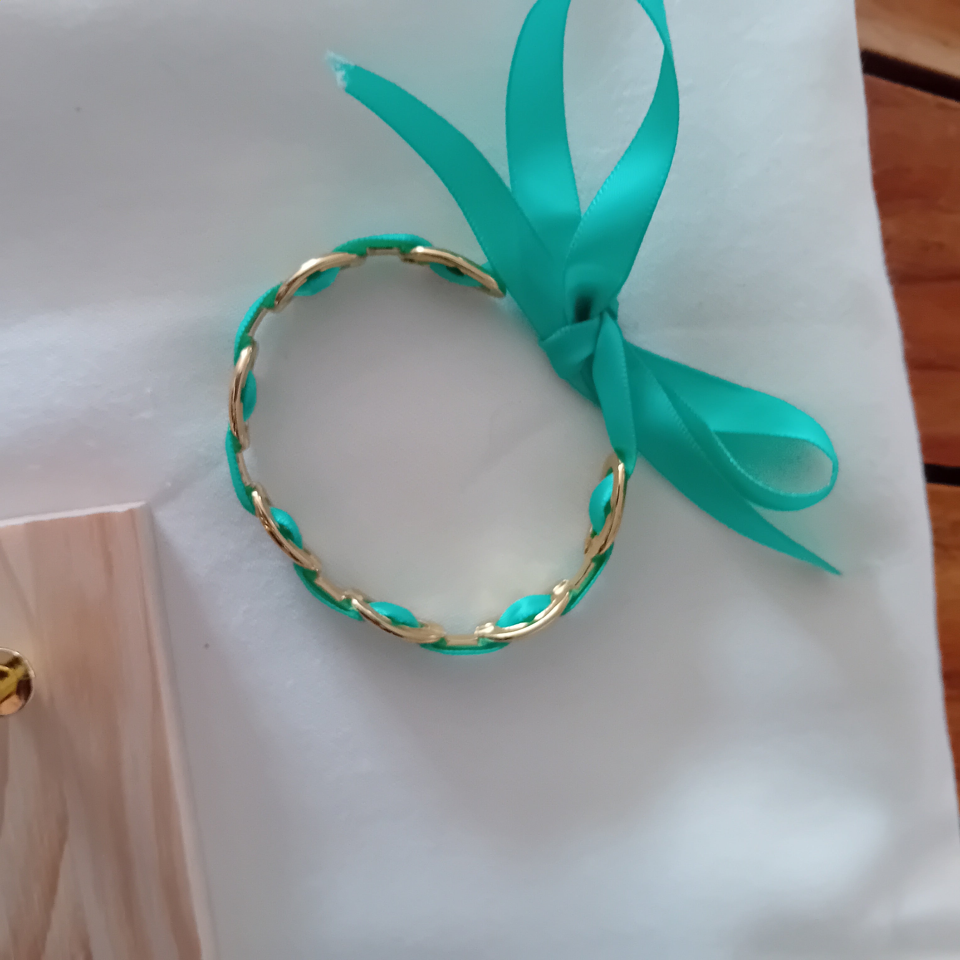 Jonc coco ruban turquoise