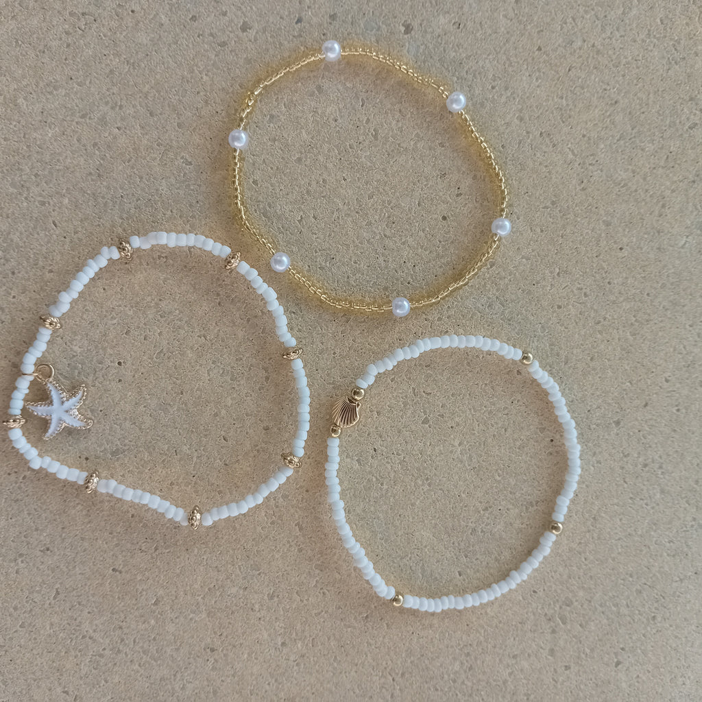 Set de 3 Bracelets Perles Plage