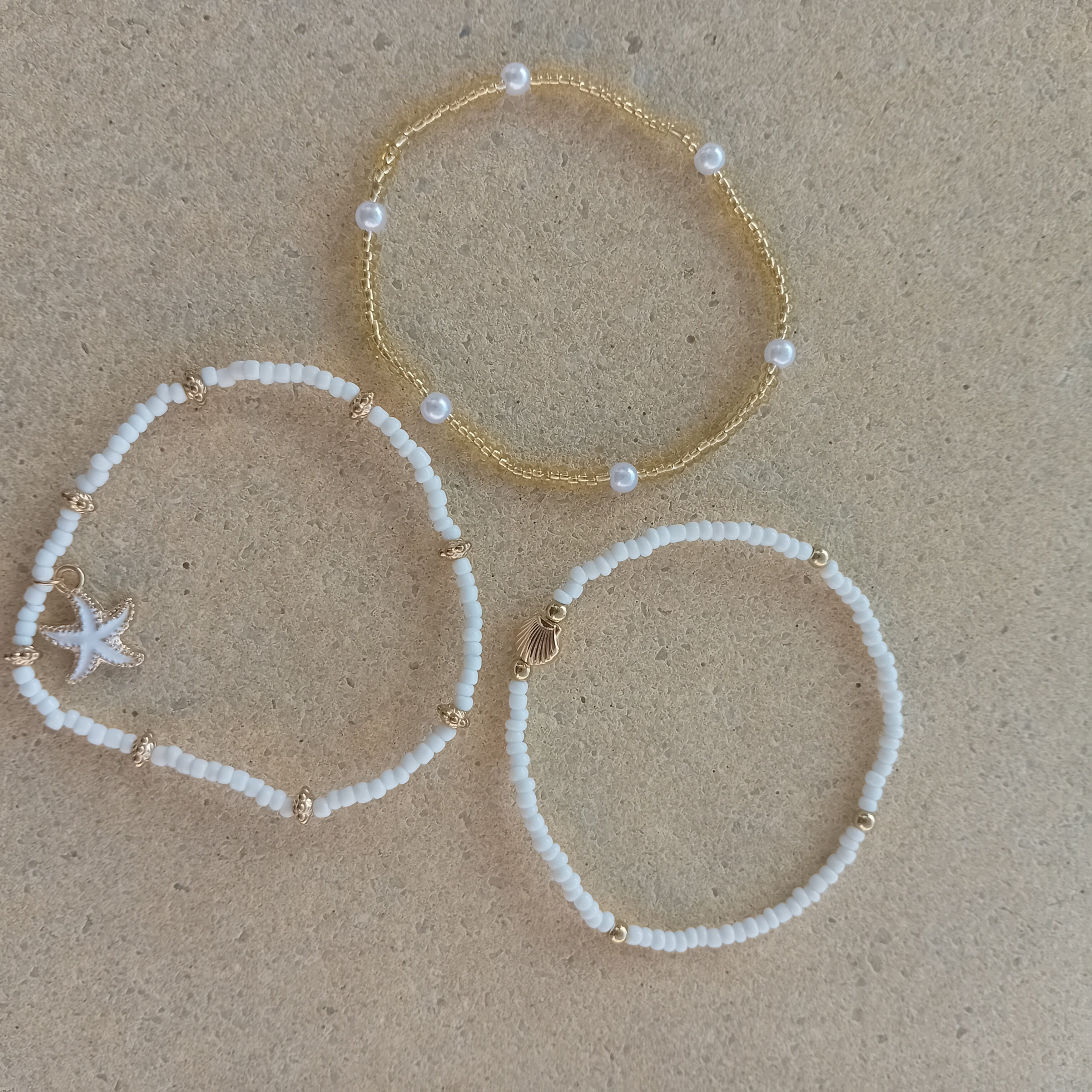 Set de 3 Bracelets Perles Plage
