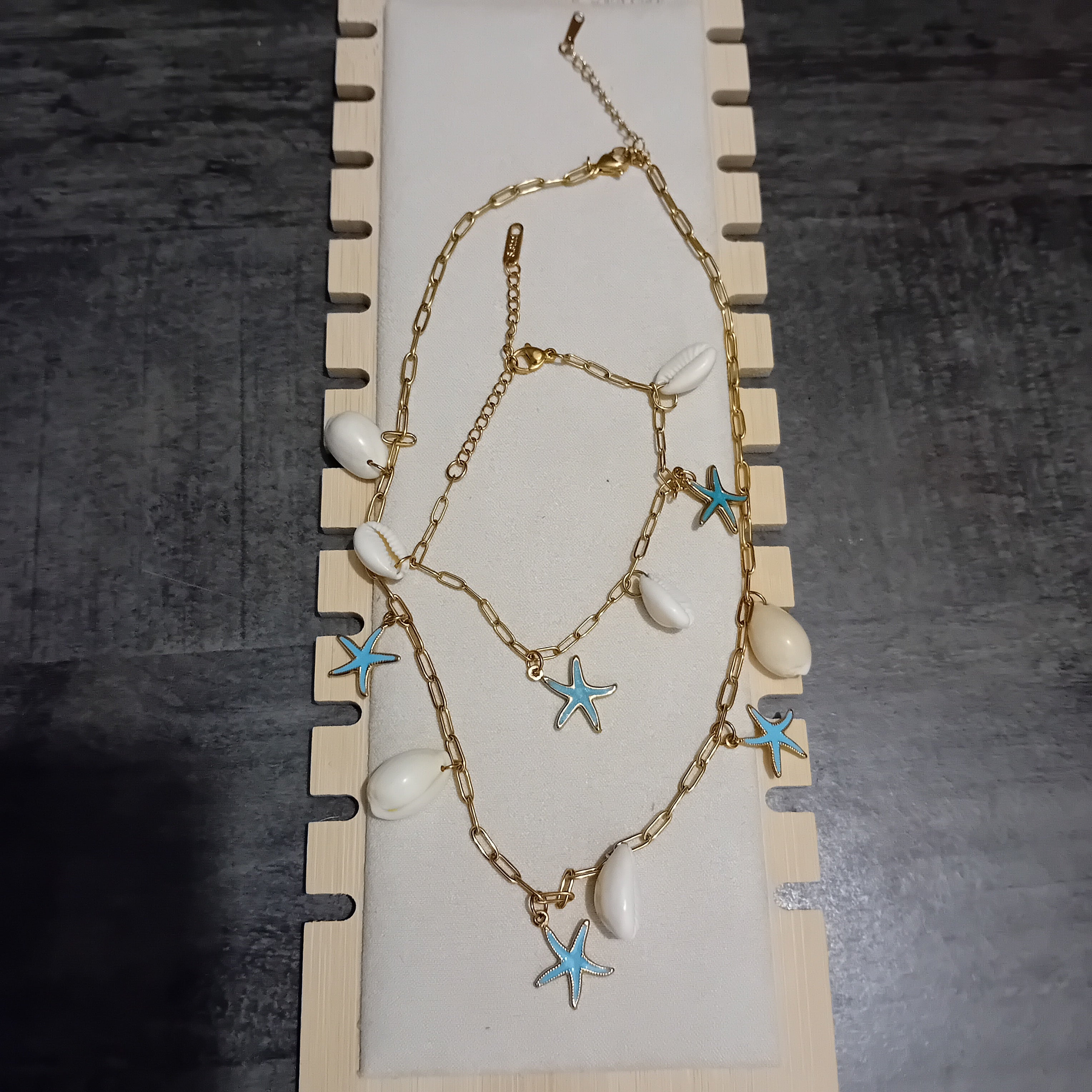 Ensemble Collier & Bracelet Coquillages Étoiles de Mer
