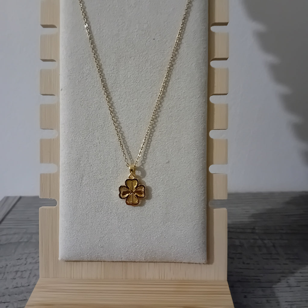 Collier trèfle Porte-Bonheur doré