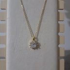 Halskette Goldene Schneeflocke mit Kristall