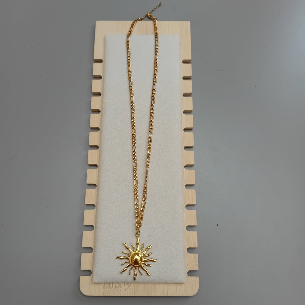 Collier Pendentif Tournesol Doré