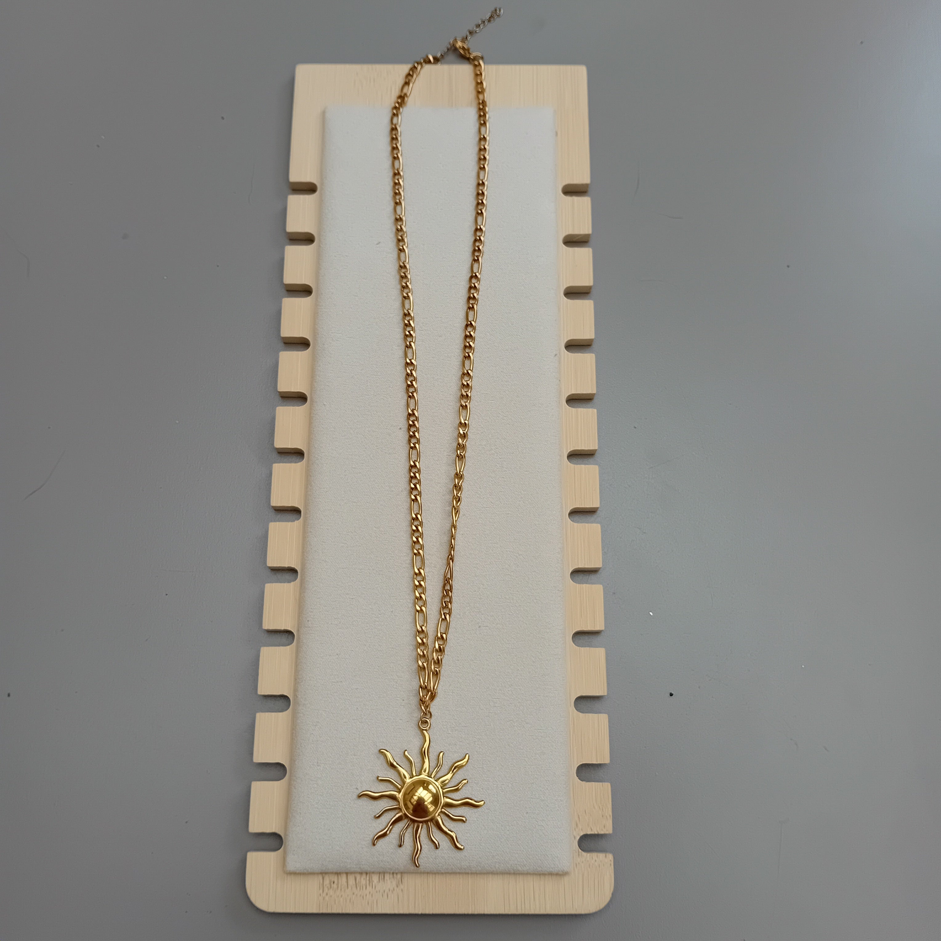 Collier Pendentif Tournesol Doré