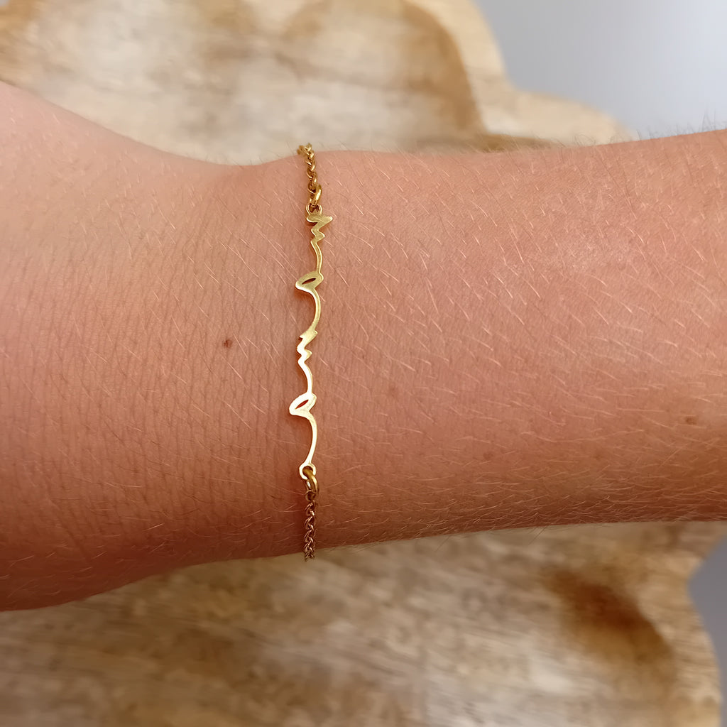 Bracelet Mama en Acier Inoxydable Doré