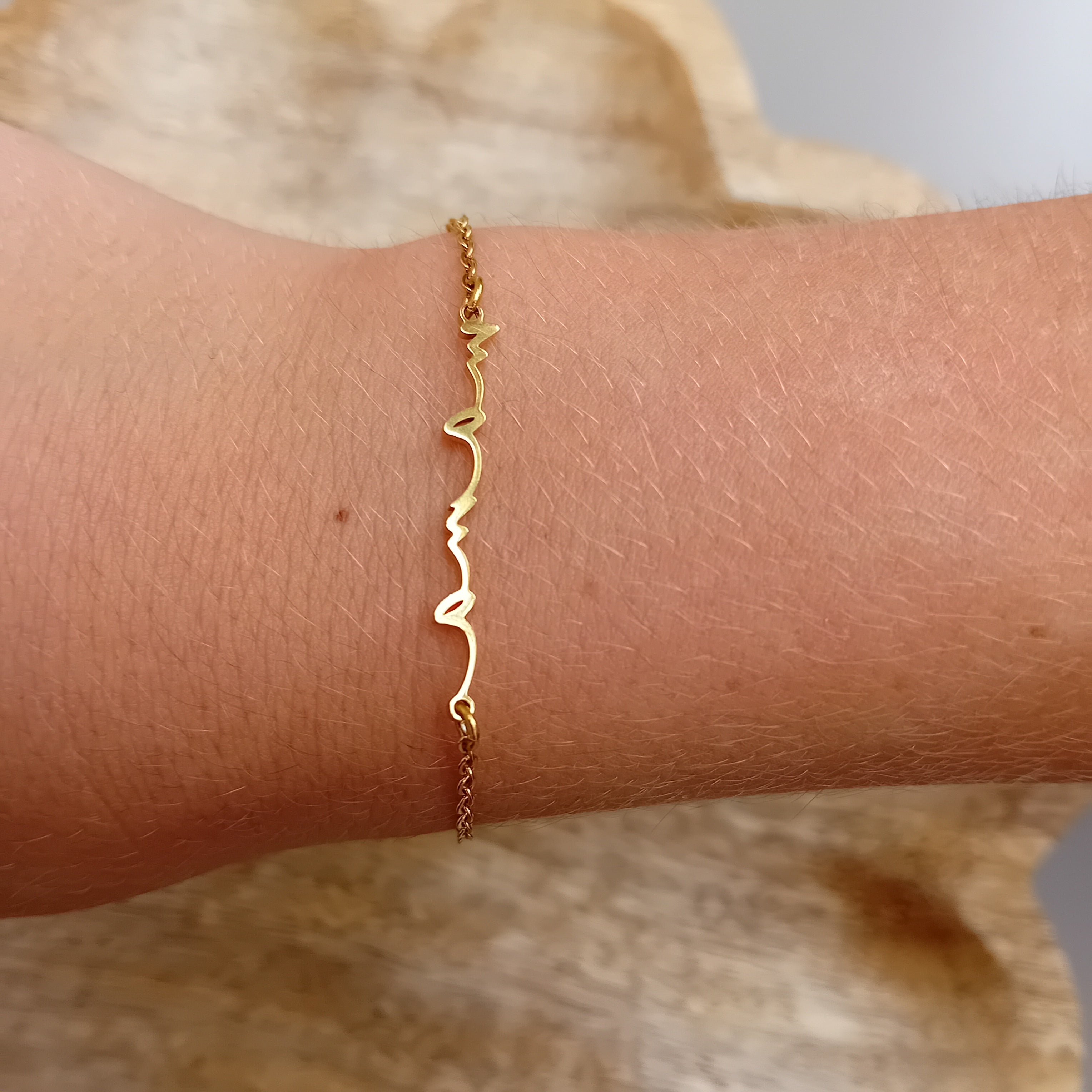 Bracelet Mama en Acier Inoxydable Doré