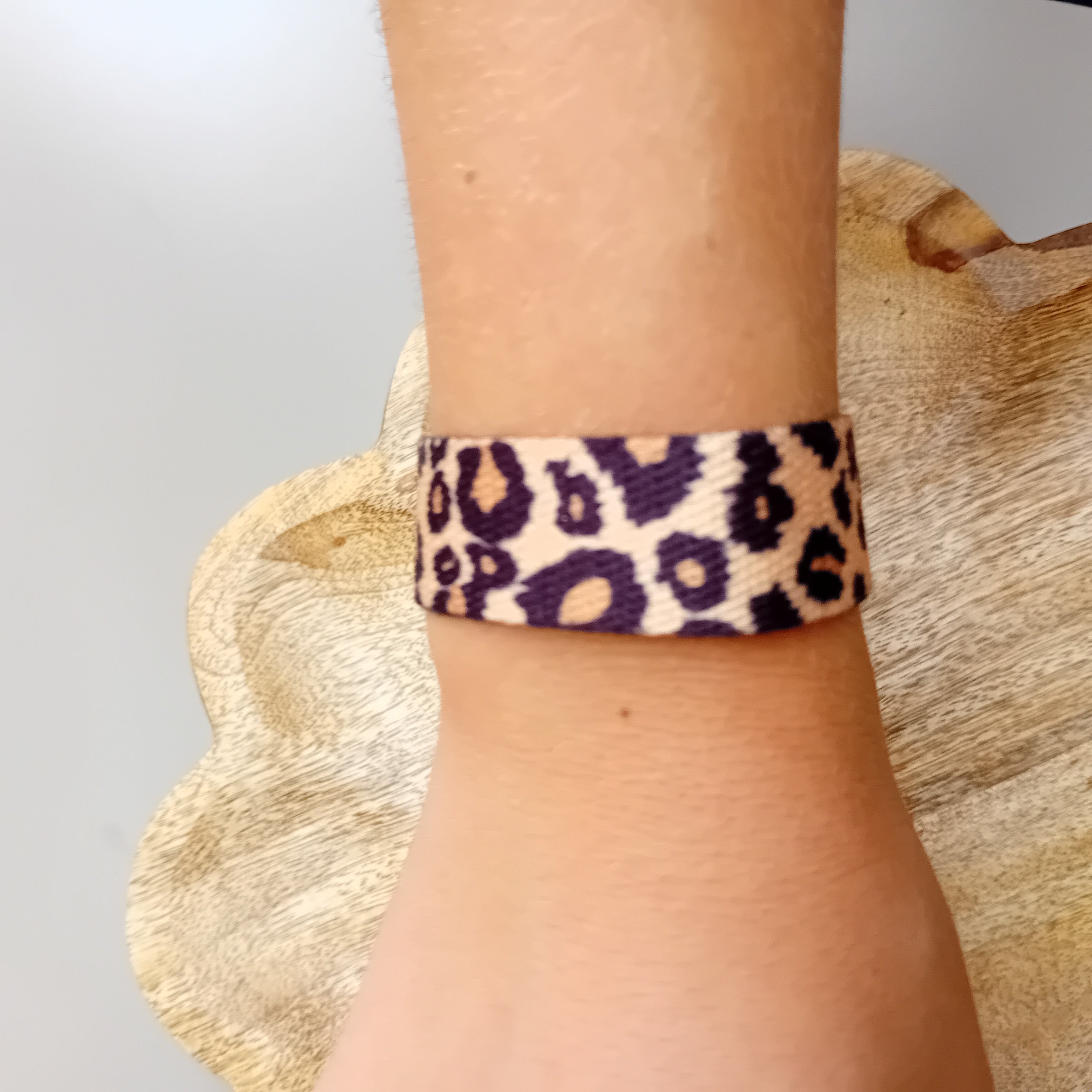 Bracelet en Tissu Léopard