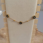 bracelet fleurs noires