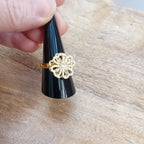 Bague anti-stress rotative en cuivre, motif cœur porte-bonheur