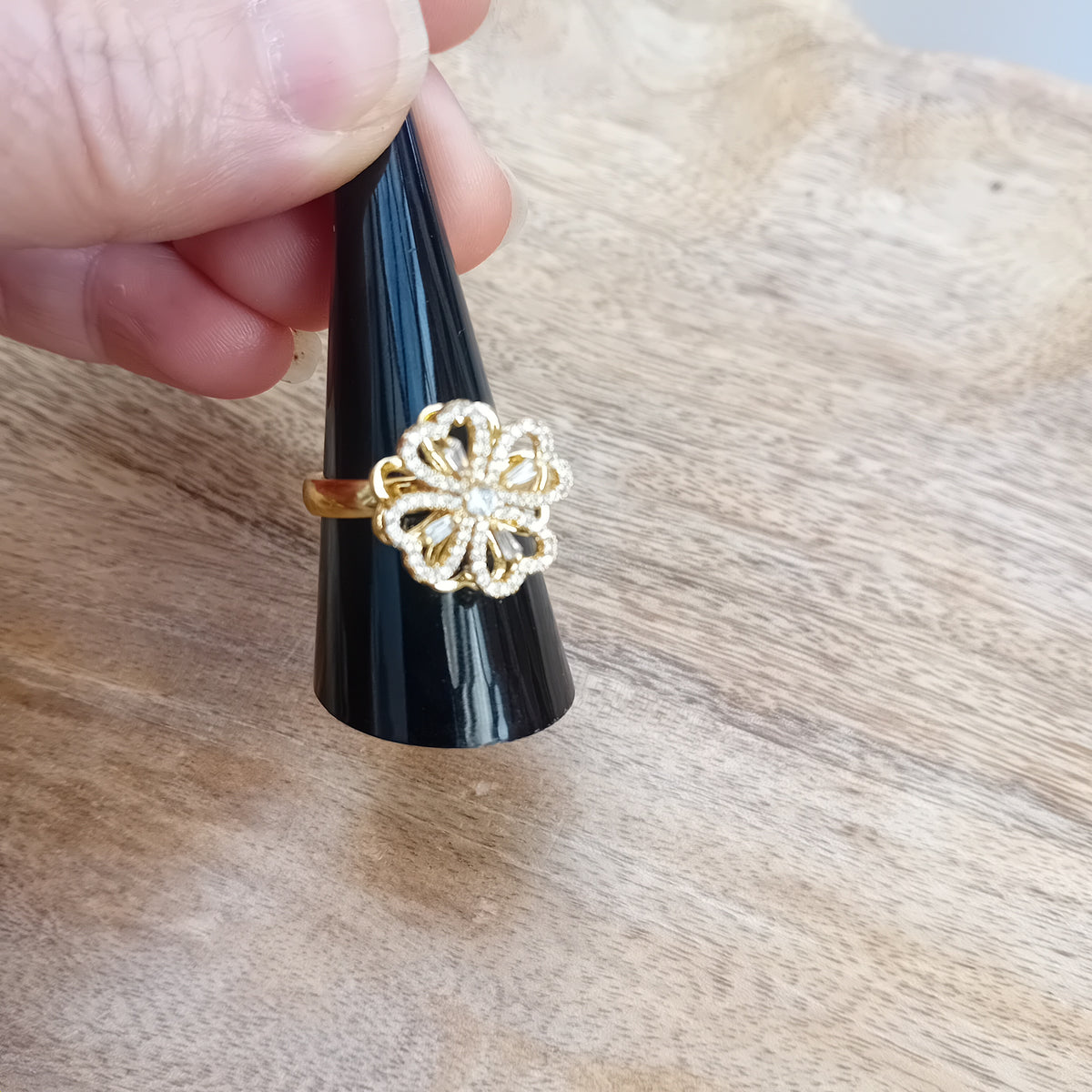 Bague anti-stress rotative en cuivre, motif cœur porte-bonheur