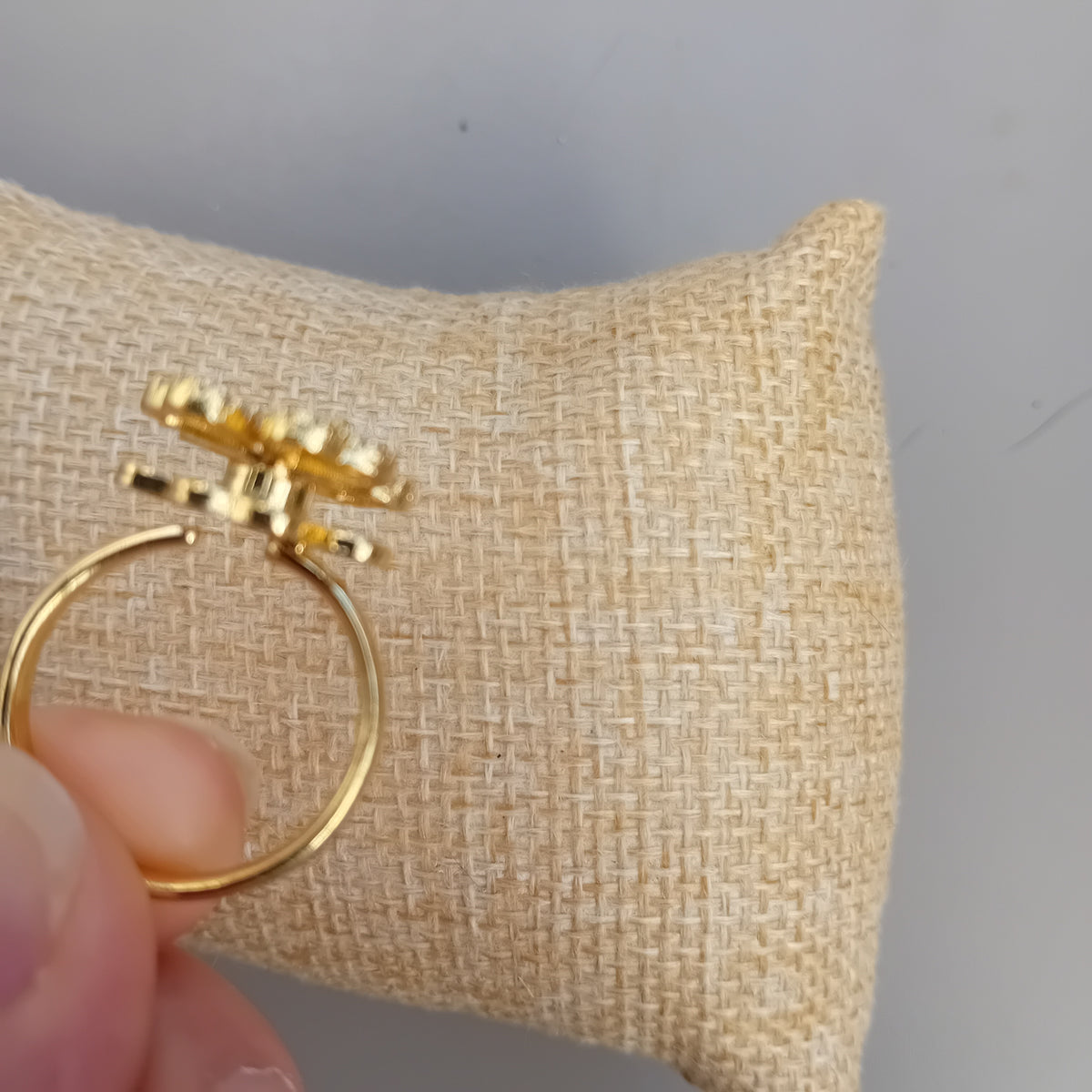 Bague anti-stress rotative en cuivre, motif cœur porte-bonheur