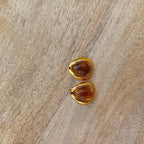 boucles d'oreilles motif gouttelettes d'eau marron