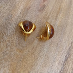 boucles d'oreilles motif gouttelettes d'eau marron