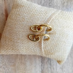 boucles d'oreilles doré motif maille marine