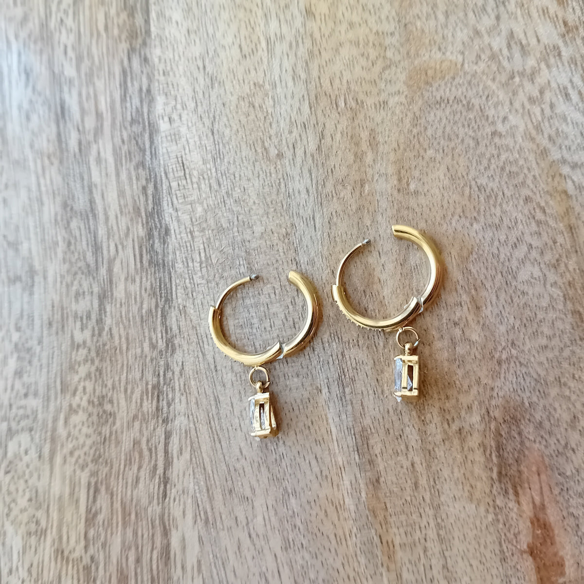 boucles d'oreilles les gouttelettes d'eau -acier inoxydable 304
