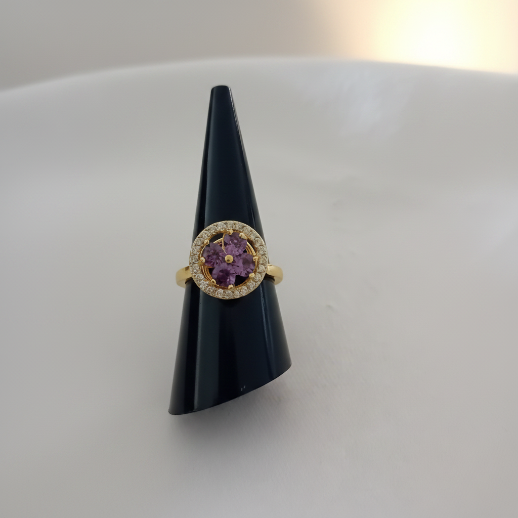Bague anti-stress violette présentoir améliorée