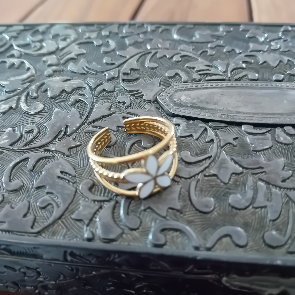 Bague fleur coffret noir améliorée