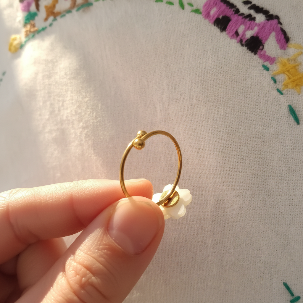 Bague fleur nacre mécanisme v2