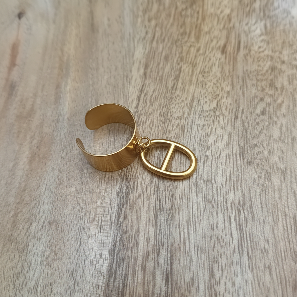 Bague maille marine - flat lay amélioré