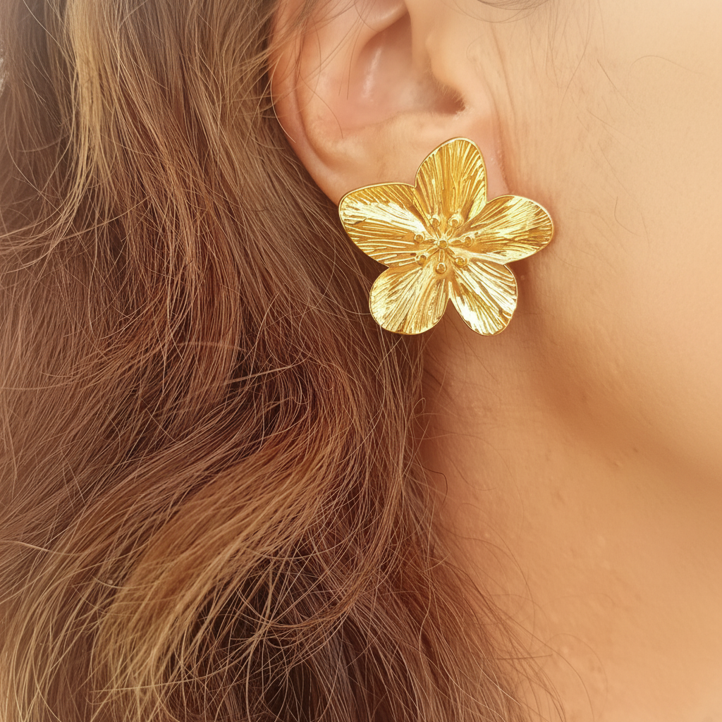 Boucle d'oreille fleur améliorée