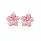 Boucles fleur rose face
