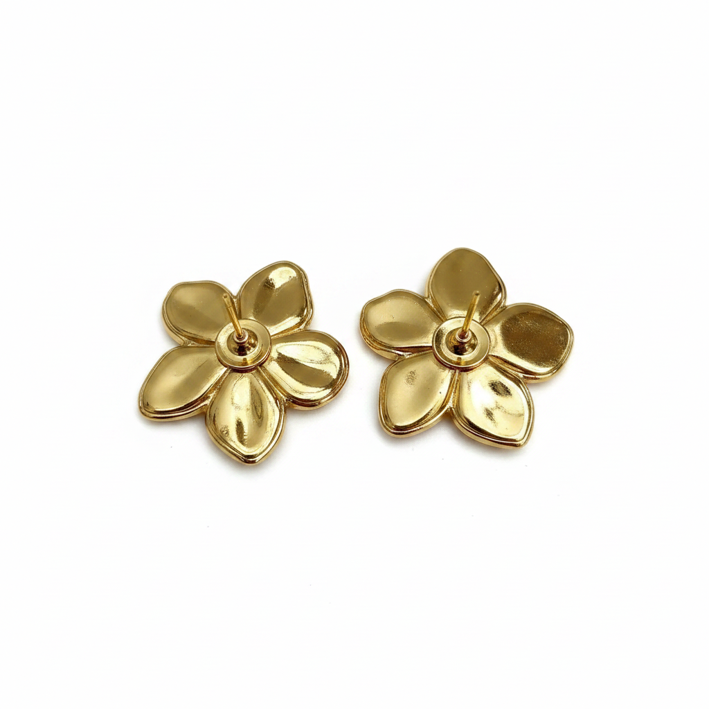 Boucles fleur turquoise dos