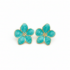 Boucles fleur turquoise face
