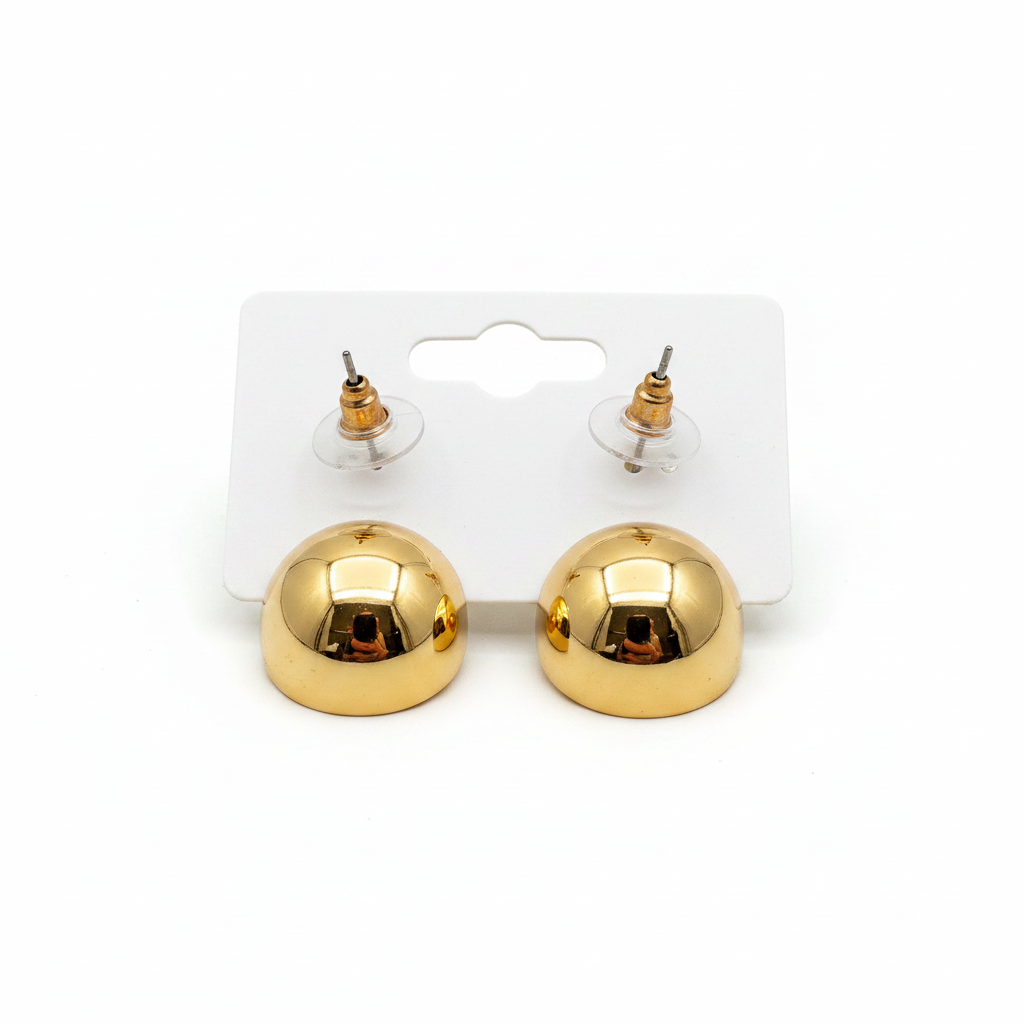 Boucles goutte dorée dos sans écriture