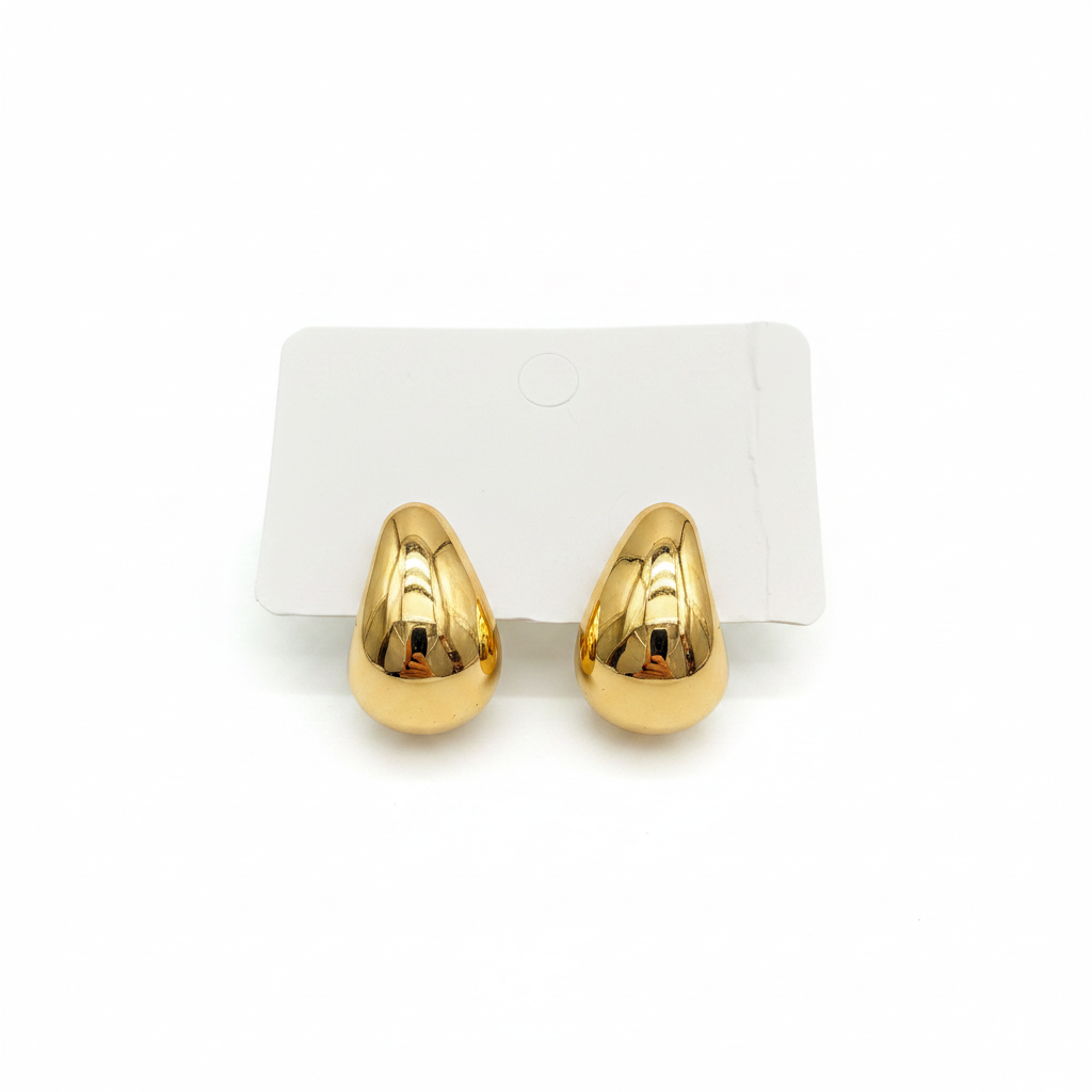 Boucles goutte dorée face