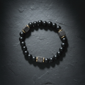 Bracelet homme pierre de lave - fond ardoise