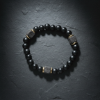 Bracelet homme pierre de lave - fond ardoise