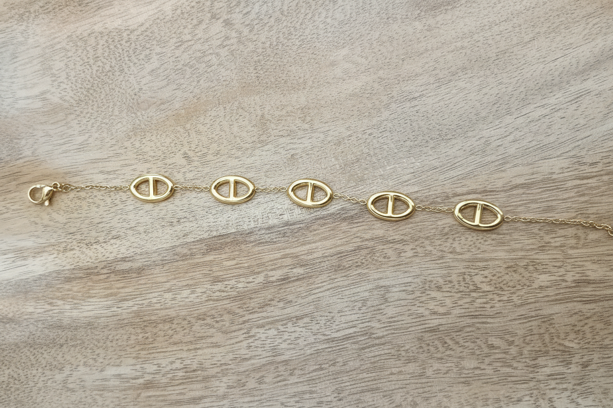 Bracelet maille marine bois netteté améliorée