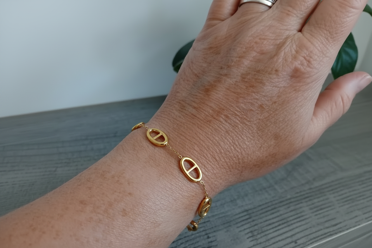 Bracelet maille marine peau lisse