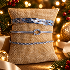 Set de 3 bracelets en acier inoxydable dans un décor festif