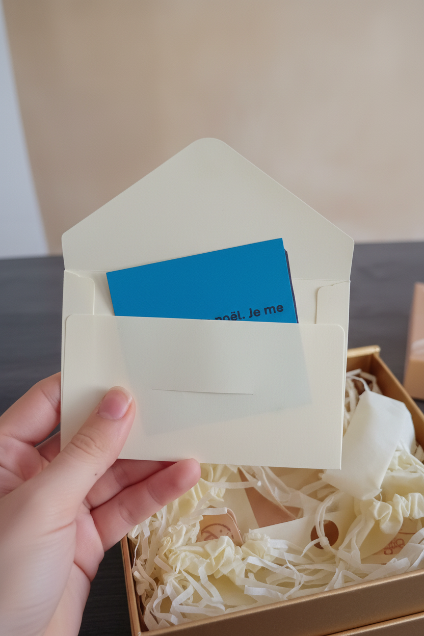 Unboxing enveloppe et carte bleue, format vertical TikTok